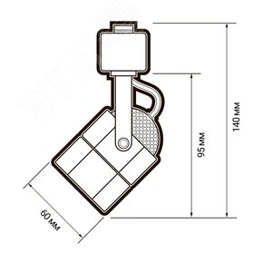 Светильник светодиодный трековый на шинопровод до 50W ДПО-50Вт черный под лампу GU10 - фото 7