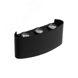 Изображение товара Светильник светодиодный фасадный ДБУ-6Вт 4000К 420 Лм угол светораспределения 48 град двухсторонний -20...+50С индекс Ra>80 корпус пластик черный IP44 (шт)