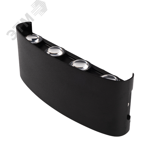 Изображение товара Светильник светодиодный фасадный ДБУ-8Вт 4000К 560 Лм угол светораспределения 48 град. двухсторонний -20..+50 С индекс Ra>80 корпус пластик черный IP44 (шт)