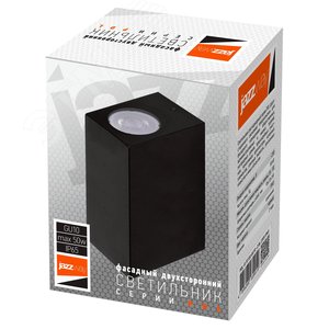 Светильник фасадный ДБУ GU10 без ламп корпус поликарбонат черный квадрат двухсторонний IP65 - фото 2