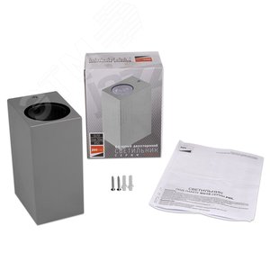 Светильник фасадный ДБУ GU10 без ламп 35Вт корпус поликарбонат серый квадрат двухсторонний IP65 - фото 5