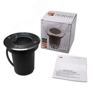 Светильник для ландшафтного освещения садово-парковый ДВУ GU10 без ламп в грунт корпус алюминий рамка нерж. сталь IP67 - фото 4