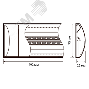 Светильник светодиодный ДПО-20Вт 600х75х25 IP40 - фото 4