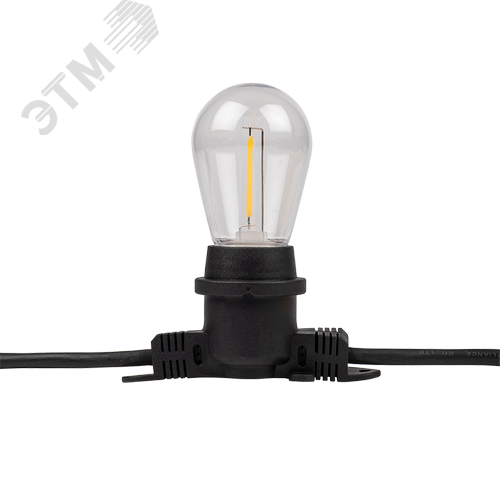 Гирлянда E27 без ламп PBL-S40/ L24+1.5 Black E27 универсальное крепление IP65 - фото 3