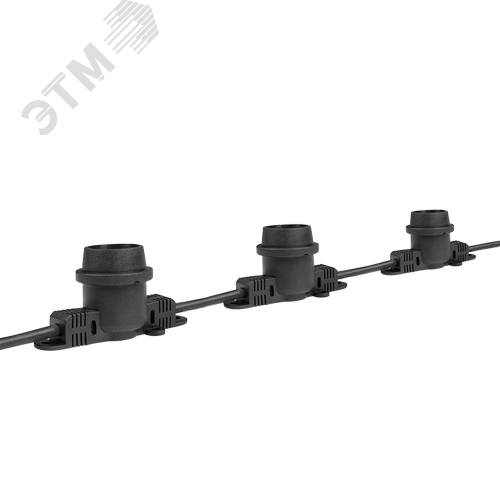 Гирлянда E27 без ламп PBL-S40/ L24+1.5 Black E27 универсальное крепление IP65 - фото 2