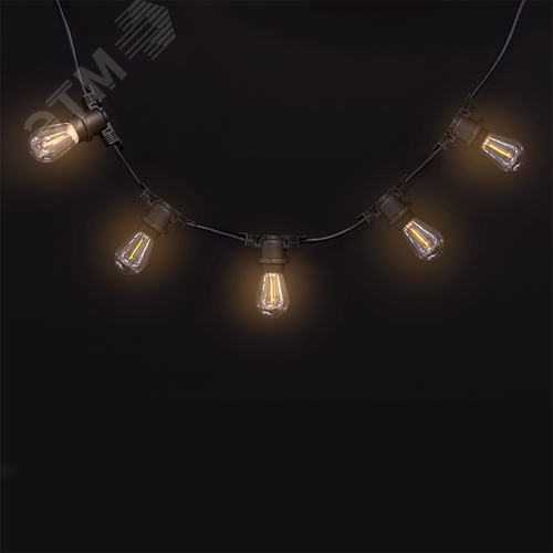 Гирлянда E27 без ламп PBL-S40/ L24+1.5 Black E27 универсальное крепление IP65 - фото 8