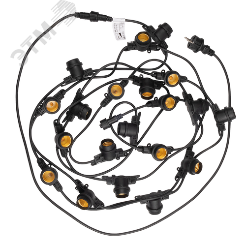 Гирлянда E27 без ламп PBL-S40/ L24+1.5 Black E27 универсальное крепление IP65 - фото 7