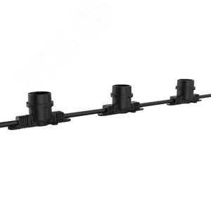 Гирлянда Белт лайт E27 без ламп количество патронов 80паралельная схема подключения материал оболочки каучук ПВХ черный провод медь 2х0.75 длина 48м шнур 1.5 м -40..+50 градусов C IP65 - фото 2