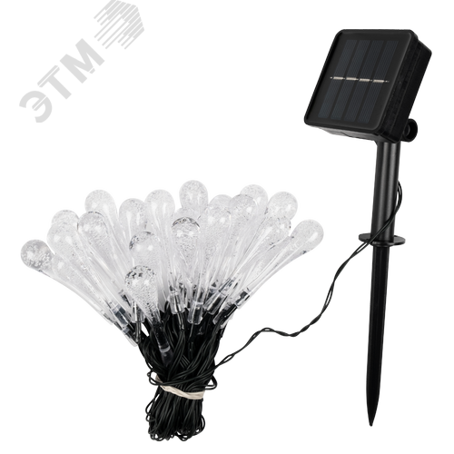 Гирлянда солнечная светодиодная SLR-G08-30B капли, синий - фото 3