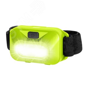 Фонарь светодиодный налобный H9-L1W-gn налобн 1Вт COB, 3xAAA, зеленый - фото 2