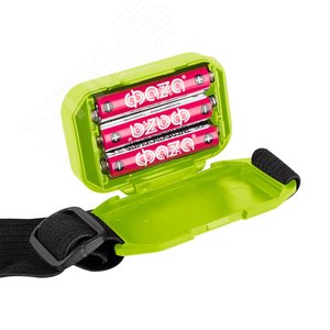 Фонарь светодиодный налобный H9-L1W-gn налобн 1Вт COB, 3xAAA, зеленый - фото 3