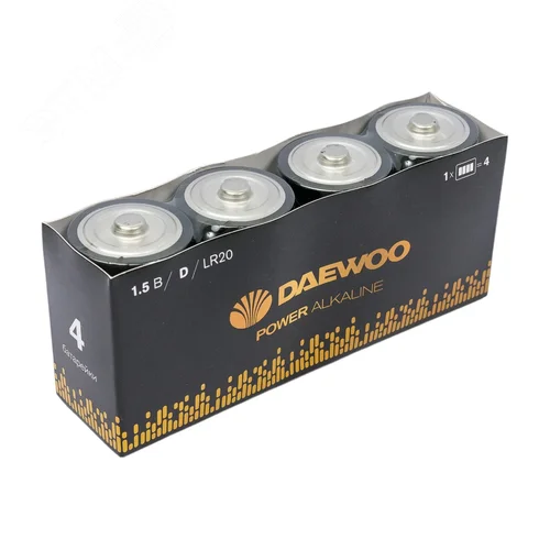 Элемент питания LR20 DAEWOO Power Alkaline, упаковка 4 шт. - фото 2