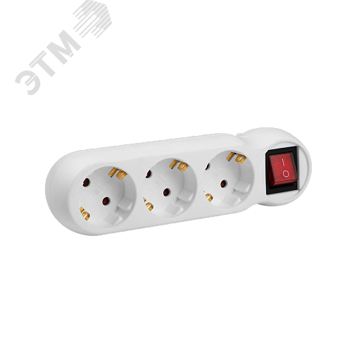 Изображение товара Разветвитель AD-3GS заземление, выключатель (шт)