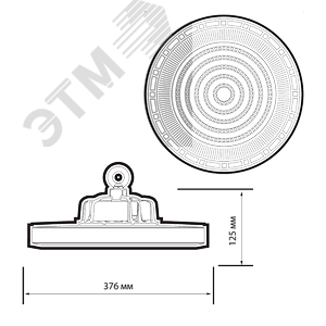 Светильник светодиодный промышленный ДСП-200Вт 5000К 60 град. 32000Лм IP65 (5лет.гар) - фото 5