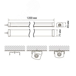 Светильник светодиодный влагозащищенный ДСП-40Вт 4000К 4800Лм Ra: >90 IP65 - фото 9