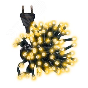 Гирлянда светодиодная нить AC-G02-80Y, 80 желтых LED, 8.8 м, 8 режимов, 220В - фото 1