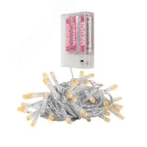 Гирлянда светодиодная нить DC-G01-80Y, 80 желтых LED, 7.8 м, 8 режимов, 3xAA - фото 1