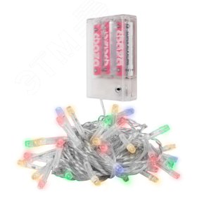 Гирлянда светодиодная нить DC-G01-80M, 80 мультицвет LED, 7.8 м, 8 режимов, 3xAA - фото 1