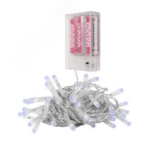 Гирлянда светодиодная нить DC-G01-80W, 80 белый LED, 7.8 м., 8 режимов, 3xAA - фото 1