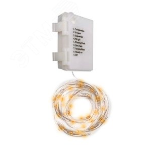 Гирлянда светодиодная Роса DC-G03-120Y, 120 желтых microLED, 12.1 м, 8 режимов, 3xAA ФAZA - фото 1