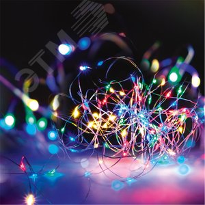 Гирлянда светодиодная Роса DC-G03-50W, 50 белый microLED, 5.1 м, 8 режимов, 3xAA ФAZA - фото 3