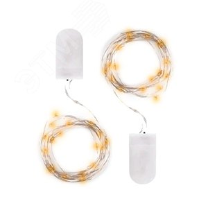 Гирлянда светодиодная Роса DC-G05-20YS2, комплект 2 штук, желтый 20 LED, 2xCR2032 - фото 1