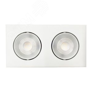 Изображение товара Светильник светодиодный ДВО-412 2x8W 4000K 55 град белый карданный IP40 (шт)