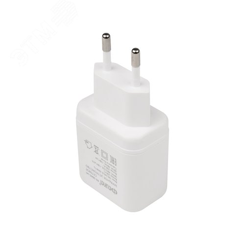 Зарядное устройство сетевое (адаптер к кабелю USB) белый 20 Вт 2 разъема USB-A Type-C ФАZА - фото 2