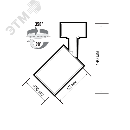 Светильник светодиодный ДПО GU10 без лампы круглый черный корпус - фото 6