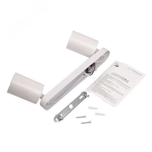 Светильник светодиодный ДПО 2xGU10 без ламп круглый белый корпус - фото 2