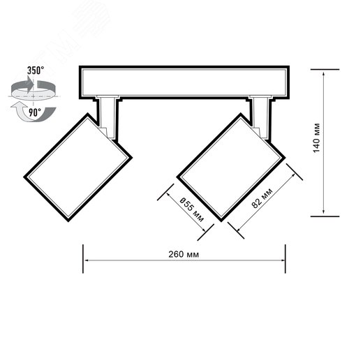 Светильник светодиодный ДПО 2xGU10 без ламп круглый белый корпус - фото 5