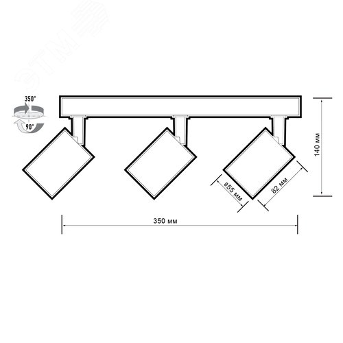 Светильник светодиодный ДПО 3xGU10 без ламп круглый белый корпус - фото 3