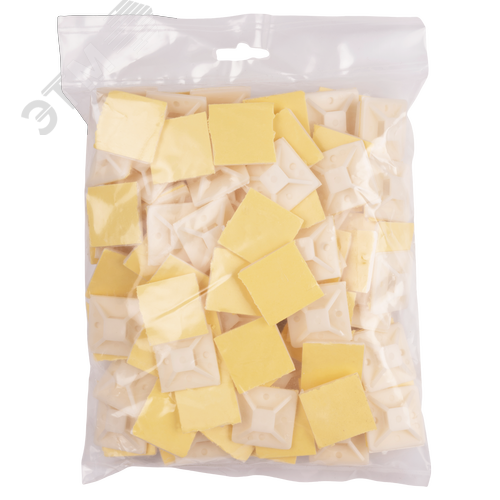 Площадка самоклеющаяся под хомуты 30х30 белая PA6.6 (100 шт/уп) Jazzway - фото 3