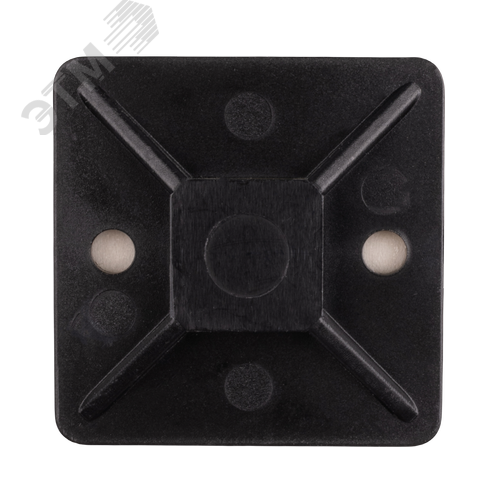 Площадка самоклеющаяся под хомуты 40х40 черная PA6.6 (100 шт/уп) Jazzway - фото 1