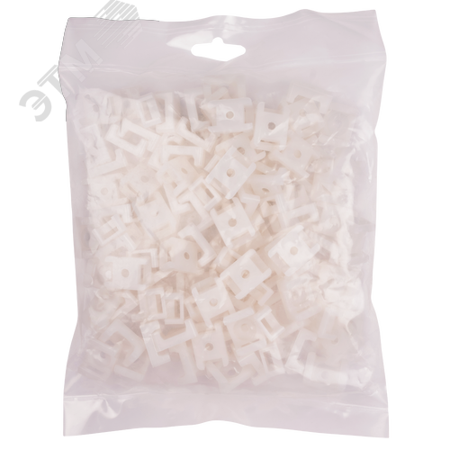 Площадка под хомуты 22x16 с монтажным отверстием белая PA6.6 (100 шт/уп) Jazzway - фото 3