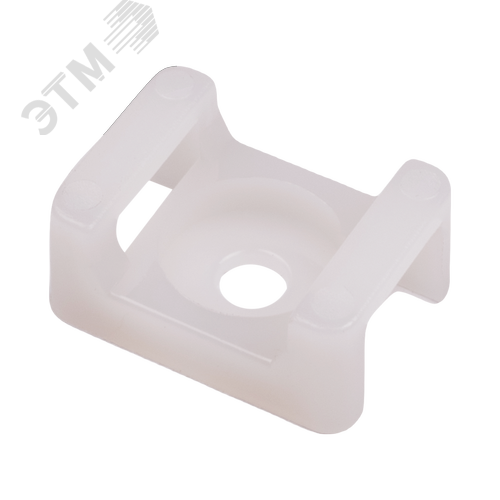 Площадка под хомуты 22x16 с монтажным отверстием белая PA6.6 (100 шт/уп) Jazzway - фото 4