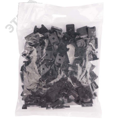 Площадка под хомуты 22x16 с монтажным отверстием чёрная PA6.6 (100 шт/уп) Jazzway - фото 3