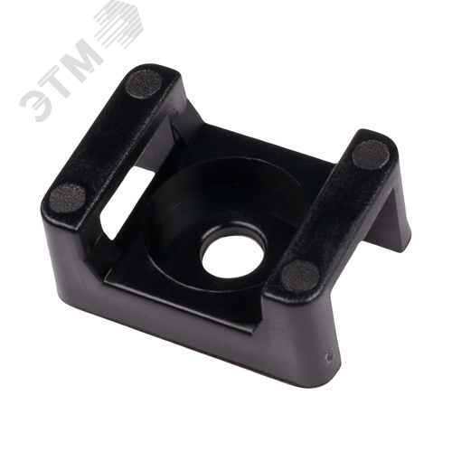 Площадка под хомуты 22x16 с монтажным отверстием чёрная PA6.6 (100 шт/уп) Jazzway - фото 4