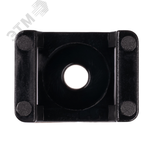 Площадка под хомуты 22x16 с монтажным отверстием чёрная PA6.6 (100 шт/уп) Jazzway - фото 1