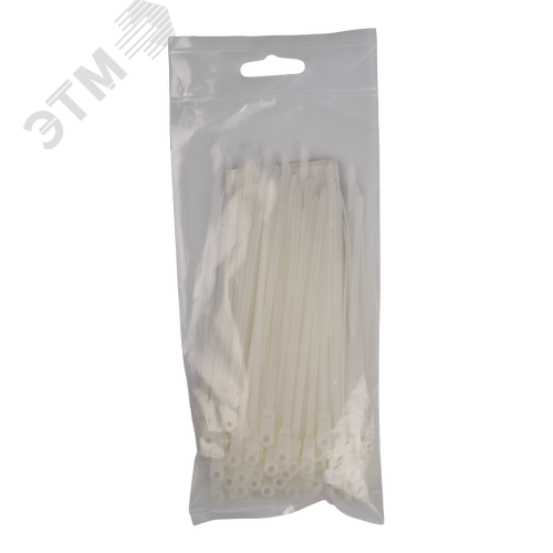 Стяжка кабельная (Хомут) под винт 3,6x150-100WH PA6.6 белая (100 шт/уп) Jazzway - фото 2