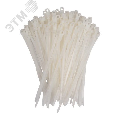 Стяжка кабельная (Хомут) под винт 3,6x150-100WH PA6.6 белая (100 шт/уп) Jazzway - фото 3