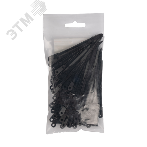 Стяжка кабельная (Хомут) под винт 3,6x100-100BL PA6.6 черная (100 шт/уп) Jazzway - фото 2