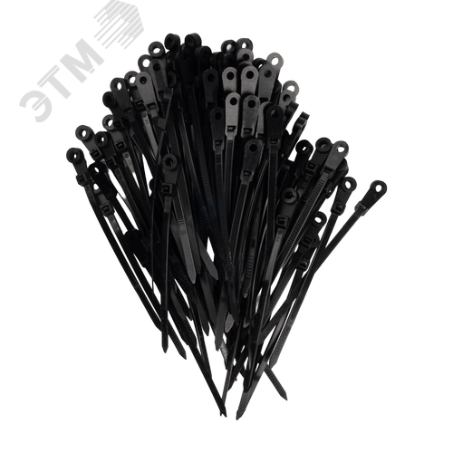 Стяжка кабельная (Хомут) под винт 3,6x100-100BL PA6.6 черная (100 шт/уп) Jazzway - фото 3