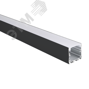 Профиль для светодиодной ленты PAL 3535-BLACK (комплект) накладной 2 м анод.с подвесом - фото 1