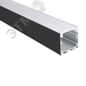 Профиль для светодиодной ленты PAL 3535-BLACK (комплект) накладной 2 м анод.с подвесом - фото 2