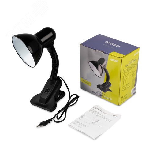Светильник светодиодный настольный TBL-04 Е27 на прищепке черный ФАZА - фото 4
