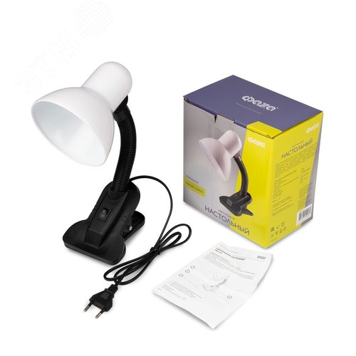 Светильник светодиодный настольный TBL-04, Е27 на прищепке белый ФАZА - фото 4