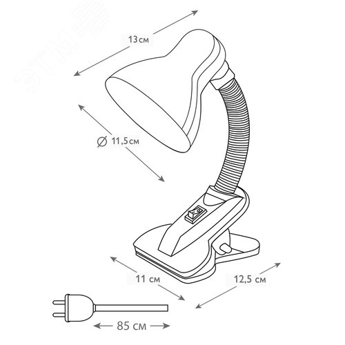 Светильник светодиодный настольный TBL-04, Е27 на прищепке белый ФАZА - фото 5