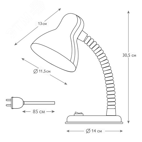 Светильник светодиодный настольный TBL-05 Е27 на подставке белый ФАZА - фото 5
