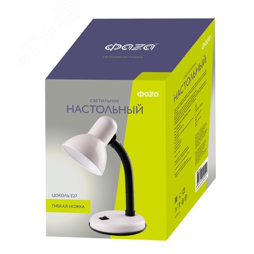 Светильник светодиодный настольный TBL-05 Е27 на подставке белый ФАZА - фото 6